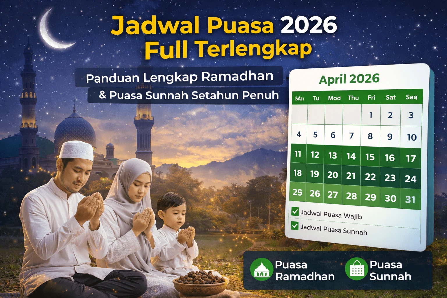 Jadwal Puasa Sunnah Agustus 2026: Panduan Lengkap dan Niat Puasa Senin Kamis