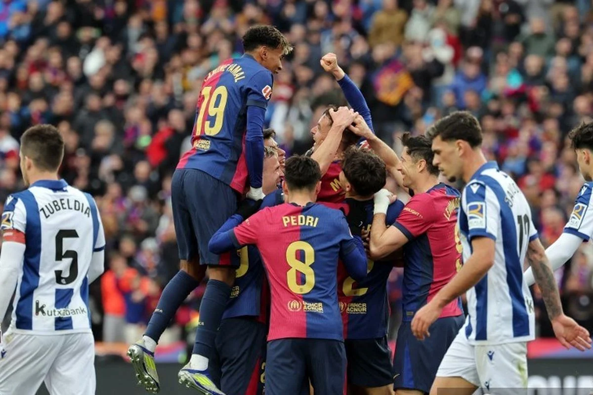 Barcelona Berjaya di Puncak, Real Sociedad Curi Kemenangan Dramatis di LaLiga