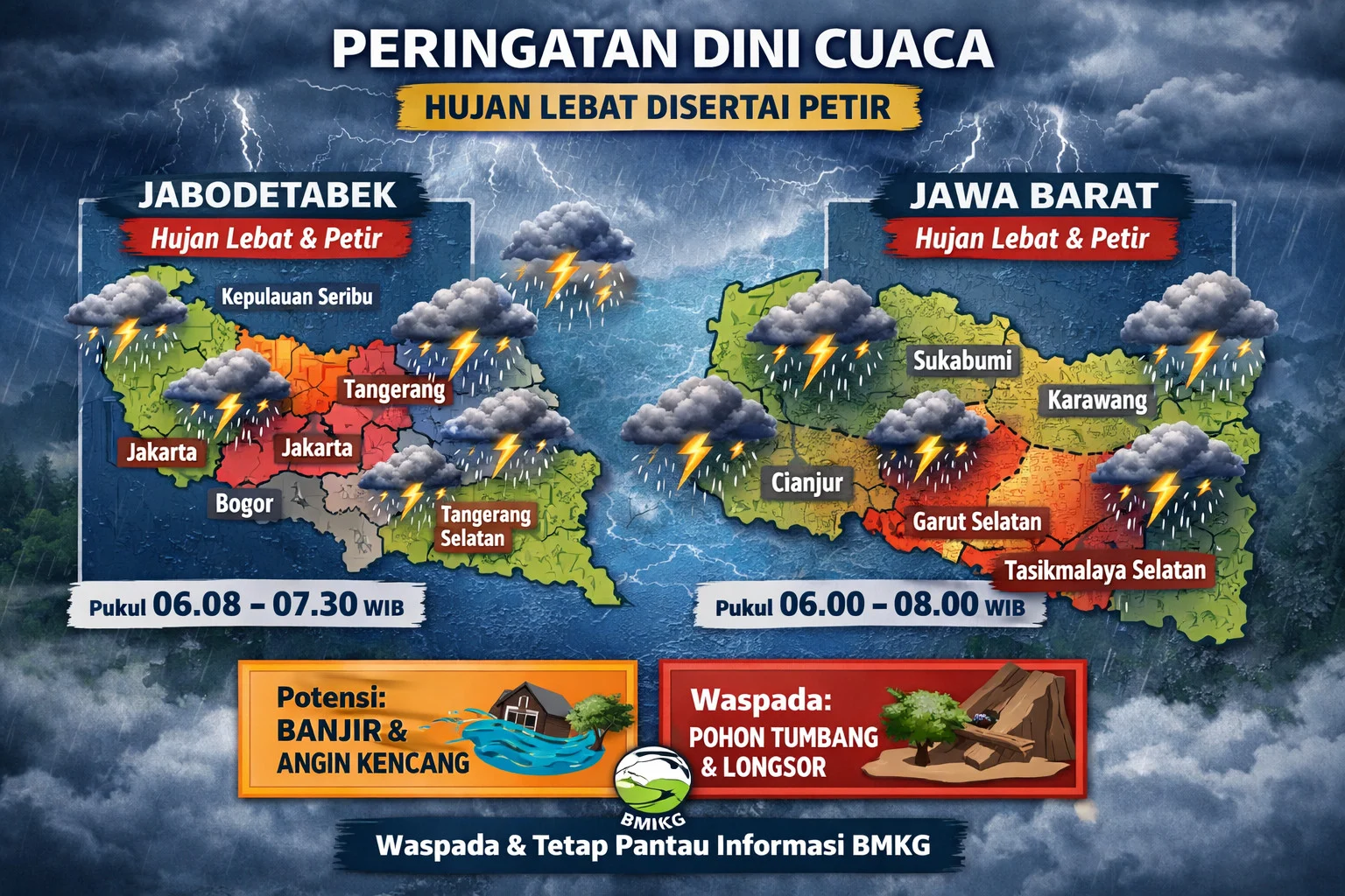 Waspada Cuaca Ekstrem: Prakiraan Cuaca Sumatera Senin 21 September 2026, Sejumlah Kota Besar Berpotensi Hujan Lebat