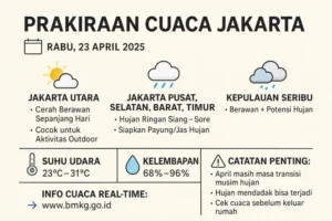 Waspada Perubahan Cuaca: Jakarta Diprediksi Cerah Namun Tetap Berisiko Hujan